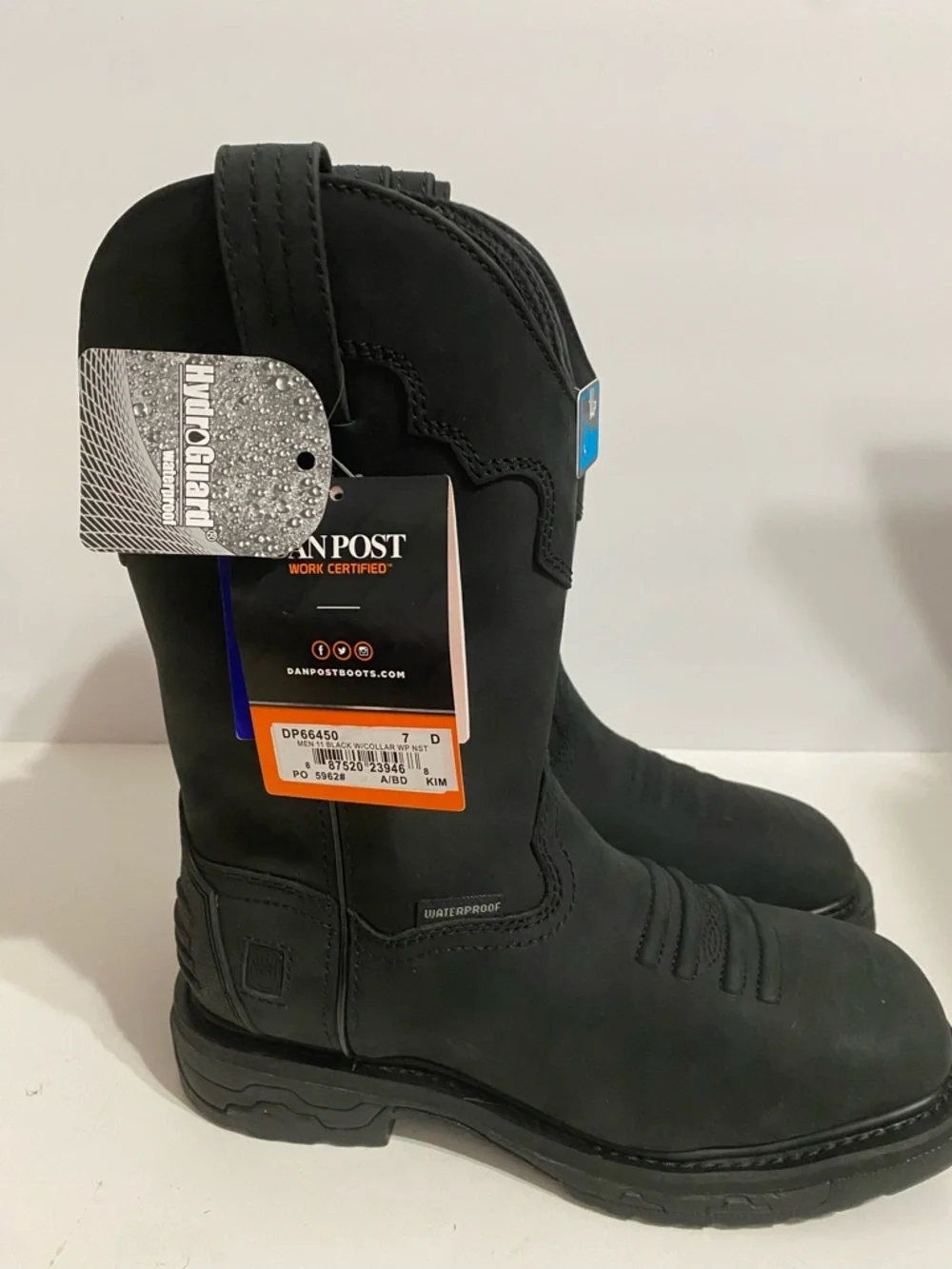 Dan Post Blayde 11” Work Boots DP66450 Black Waterproof Soft Toe Men’s Size 7D - Picture 4 of 12